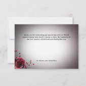 Carte De Remerciements Rustique gothique Noir & Bourgogne Mariage d'Hallo (Dos)