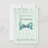 Carte de remerciements rustique Groomsman (Devant)