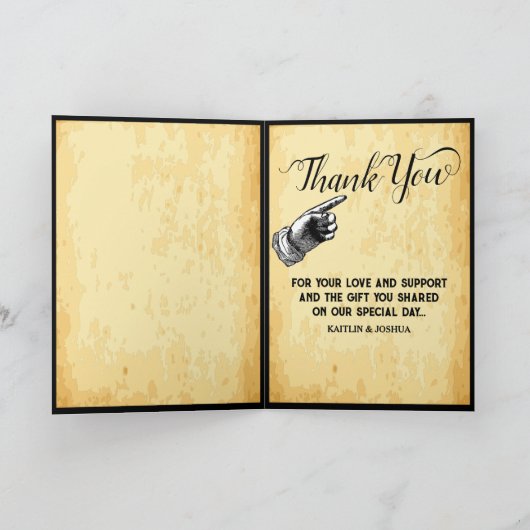 Carte De Remerciements Rustique Mariage occidental 🤠 Charme de pays (Intérieur)