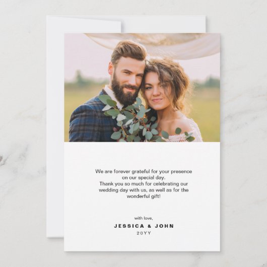 Carte De Remerciements Rustique marié Petit Noël 2 Mariage photo (Dos)