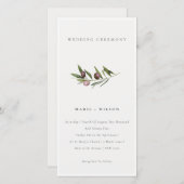Carte De Remerciements Rustique minimal Olive Branche Foliage Mariage Inv (Devant / Derrière)