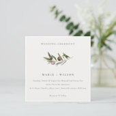 Carte De Remerciements Rustique minimal Olive Branche Foliage Mariage Inv (Debout devant)