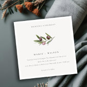 Carte De Remerciements Rustique minimal Olive Branche Foliage Mariage Inv