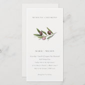 Carte De Remerciements Rustique minimal Olive Branche Foliage Mariage Inv (Devant / Derrière)