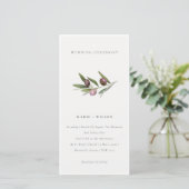 Carte De Remerciements Rustique minimal Olive Branche Foliage Mariage Inv (Debout devant)