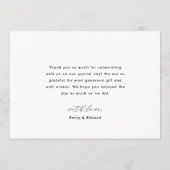 Carte De Remerciements Rustique moderne Mariage à main photo (Dos)