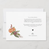 Carte De Remerciements Rustique Noël vert Mariage épice (Dos)