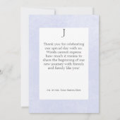 Carte De Remerciements Rustique Pastel Hydrangea Floral Monogramme Blanc (Dos)