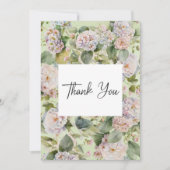 Carte De Remerciements Rustique Pastel Hydrangea Floral Monogramme Sage V (Devant)