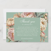 Carte De Remerciements Rustique Pastel Sage Green Blush Pony Mariage rose (Devant)