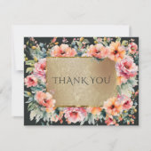 Carte De Remerciements Rustique Pays Floral Sage Vert Mariage plat (Devant)