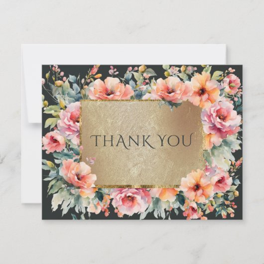 Carte De Remerciements Rustique Pays Floral Sage Vert Mariage plat (Devant)