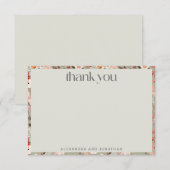 Carte De Remerciements Rustique Sage Vert Floral Boho Personnalisé Mariag (Devant / Derrière)