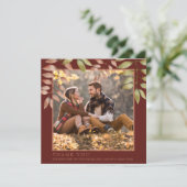 Carte De Remerciements Rustique Terracotta Automne Feuilles d'automne Mar (Debout devant)