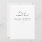 Carte De Remerciements Rustique Thanksgiving Baby shower (Dos)