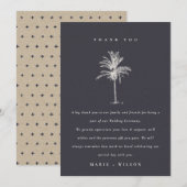 Carte De Remerciements Rustique Tropical Palm Tree Marine Kraft Mariage (Devant / Derrière)