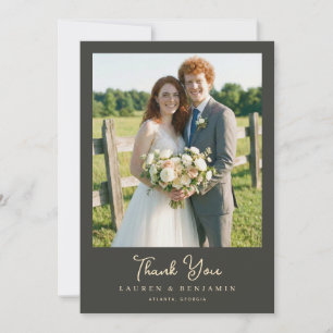 Carte De Remerciements Rustique verte joyeuse photo