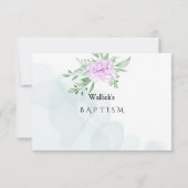 Carte De Remerciements Rustique violet Rose Eucalyptus Feuilles Baptême P (Dos)