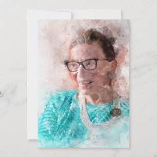 Carte De Remerciements Ruth Bader Ginsburg Aquarelle souriante Portrait T