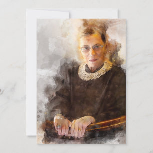 Carte De Remerciements Ruth Bader Ginsburg avec le juge Robe Portrait