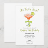 Carte De Remerciements Sa Fiesta Time Fraise Margarita Aquarelle (Devant / Derrière)