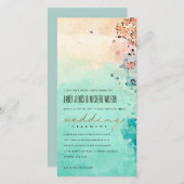 Carte De Remerciements SABLE DE PLAGE turquoise ROCK EAU COULEUR MARIAGE (Devant / Derrière)