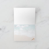 Carte De Remerciements Sable Ecriture Plage Scène Aqua + Sable (Intérieur)
