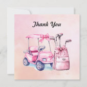 Carte De Remerciements Sac de golf en rose Thème pour fille (Devant)