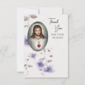 Carte De Remerciements Sacré Coeur de Jésus (Devant)