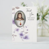 Carte De Remerciements Sacré Coeur de Jésus (Debout devant)