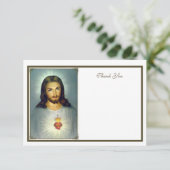 Carte De Remerciements Sacré Coeur Jésus (Debout devant)