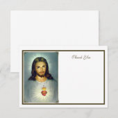 Carte De Remerciements Sacré Coeur Jésus (Devant / Derrière)