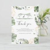 Carte De Remerciements Safari Giraffe Palms Baby shower Feuille (Debout devant)