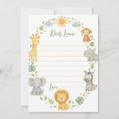 Carte De Remerciements Safari Jungle Time Capsule Note Message Card (Devant)