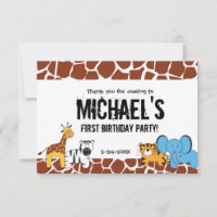 Safari personnalisé fête d'anniversaire