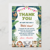 Carte De Remerciements Safari Wild One 1er anniversaire (Devant)
