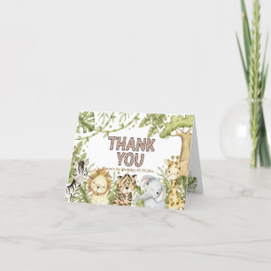 Carte De Remerciements Safari Wild One Aquarelle Anniversaire