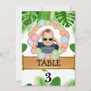 Carte De Remerciements Safari Wild One Birthday PHOTO Numéro de tableau