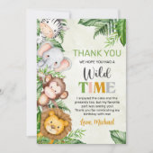Carte De Remerciements Safari Wild Un Anniversaire (Devant)