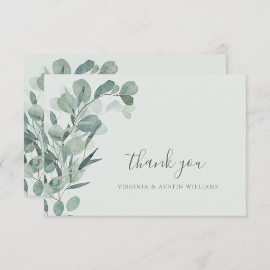 Carte De Remerciements Sage Eucalyptus (Devant / Derrière)