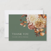 Carte De Remerciements Sage Fall Terracotta Aquarelle Florale Mariage (Devant)