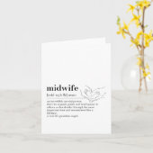 Carte de remerciements sage-femme avec une définit (Fleur jaune)