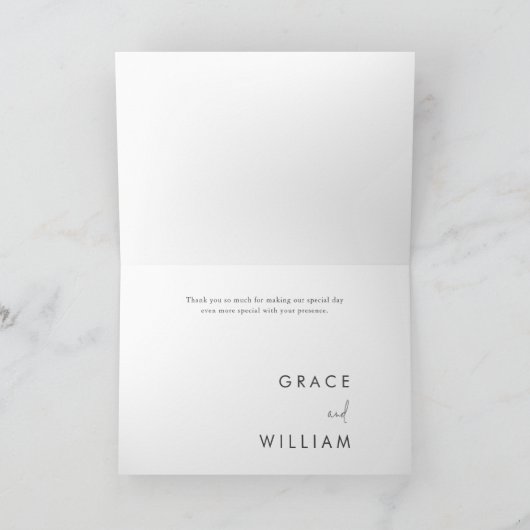 Carte De Remerciements Sage Green Aquarelle Feuille Mariage moderne (Intérieur)