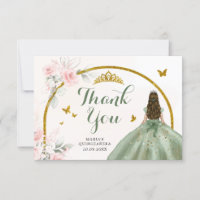 Sage Green Blush Rose Princesse Quinceanera