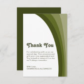 Carte De Remerciements Sage Green Boho Rainbow Stripe Arch Mariage (Devant / Derrière)