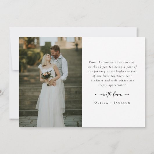 Carte De Remerciements Sage Green Calligraphie Script Mariage photo (Dos)