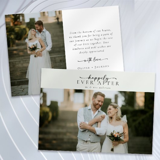 Carte De Remerciements Sage Green Calligraphie Script Mariage photo
