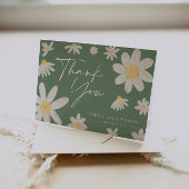 Carte de remerciements Sage Green Daisy