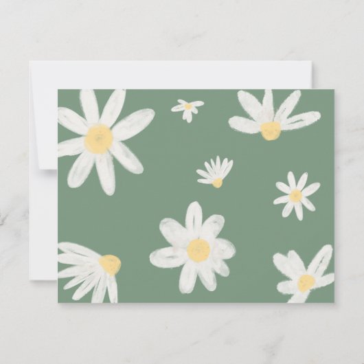 Carte de remerciements Sage Green Daisy (Dos)