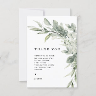 Carte De Remerciements Sage Green Eucalyptus Minimaliste Mariage botaniqu